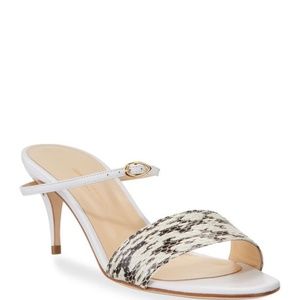 Jennifer Chamandi Andrea Snake/Leather Mule Sandals  US Size 8 Size 39